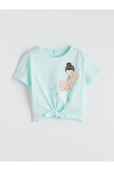 LC Waikiki Vizyon New Season Crew Neck Printed Girls' T-Shirt