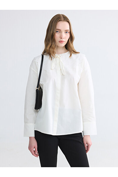 LC Waikiki Two Mt Shop Quality Baby Collar Embroidered Women's Shirt Tunic