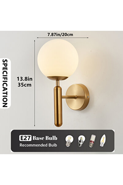 Choice Gold Modern Indoor Wall Light Lamp Suitable For Bedroom Bedside Living...