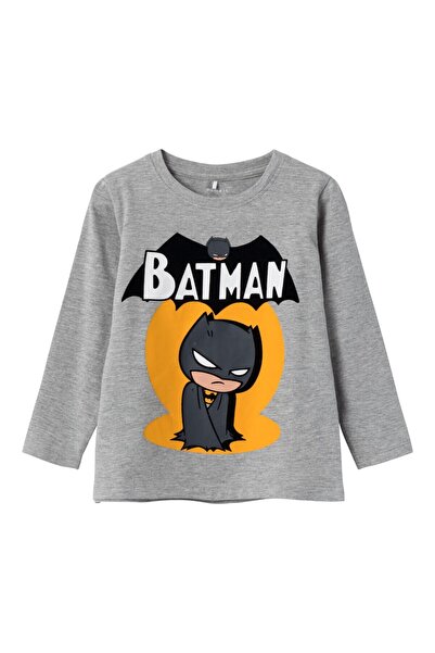 name ıt Name It Bisiklet Yaka Baskılı Gri-Melanj Erkek Çocuk Sweatshirt 13221192