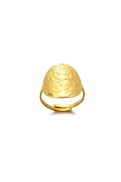 Choice resizable JZ6966G Gold Color Stainless Steel Coin Ring Broad Surface E...