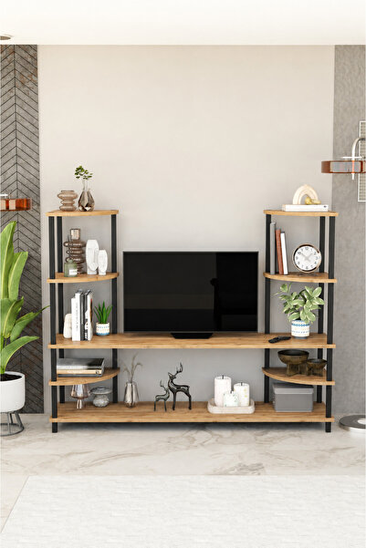 Remaks Neoline 150 cm Tv Ünitesi | Çok Raflı Modern Tv Sehpası | - Meşe