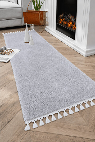 SANRUGS Home & Living Akrilik Püsküllü Post Yumuşak Tavşan Tüylü Yıkanabilir ...