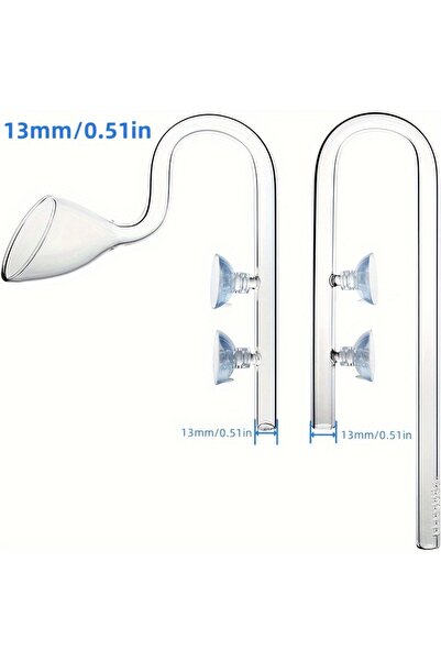 Choice 13mm Aquarium Equipment Glass Inlet and Outlet Water Inlet Trumpet Out...