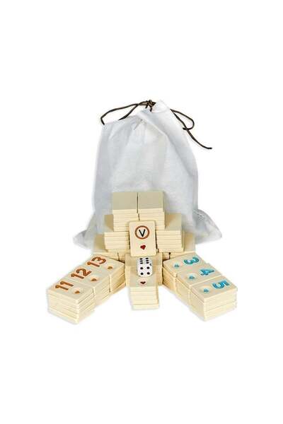 Eser Oyun Eser Okey Stone Classic Game Set Melamine 106 Pieces Cream Colored ...