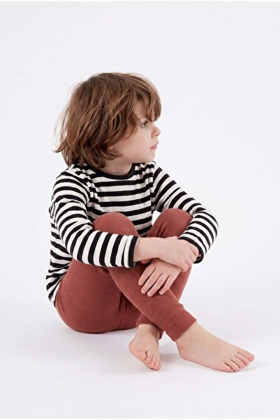 Katia&Bony Children's Leggings with Towel Lining, Dark Brick Color