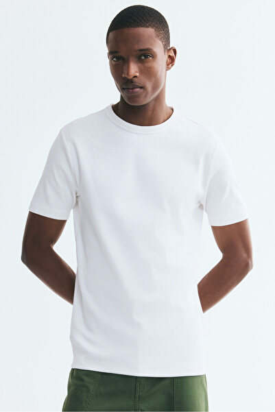 H&M Ribanalı Tişört Slim Fit