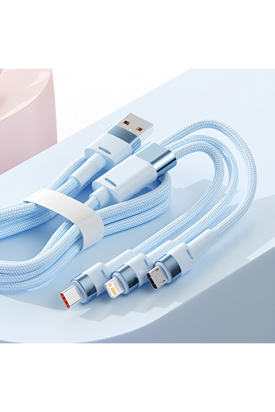Choice 3 In 1 Charging Cable USB Type C Charger Cord 1.2M/2M/3M MultiPort Mic...