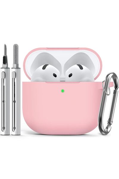 Choice10 airpods 4 Pink Pods 4 Case Cover with Cleaner Kit,Soft Silicone Prot...