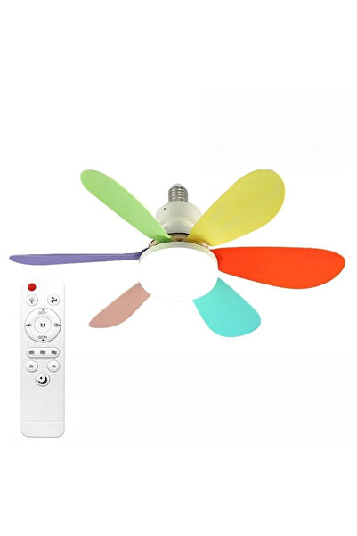 Choice 52cm-Color LED Socket Fan Light with Remote Small Ceiling Fan with Lig...