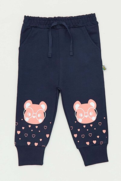 Fulla Moda Teddy Bear Printed Girls' Sweatpants with Elastic Legs