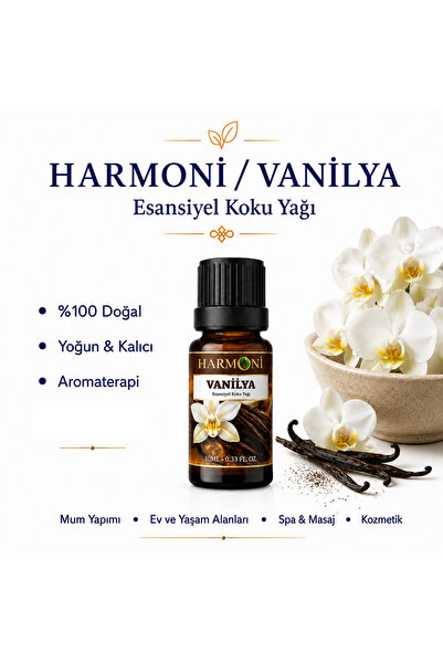 HARMONİ VANİLYA Esansiyel Uçucu Koku Yağı Difüzör Esansı Buhurdanlık Yağı Aro...