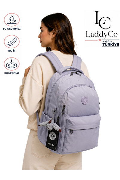 LaddyCo حقيبة ظهر مدرسية عصرية يومية مقاومة للماء للجنسين 2500 لافندر