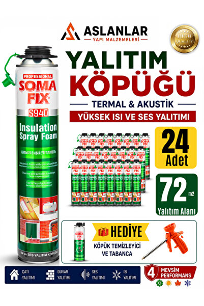 Somafix Poliüretan Termal Isı Ve Ses Yalıtım Sprey Köpük (24 ADET)