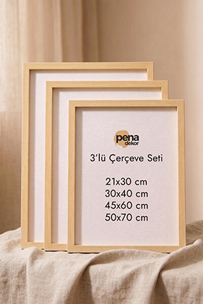 Pena Çerçeve 3 Adet Ahşap Çerçeve - Resim, Fotoğraf, Poster Çerçevesi - Ahşap...