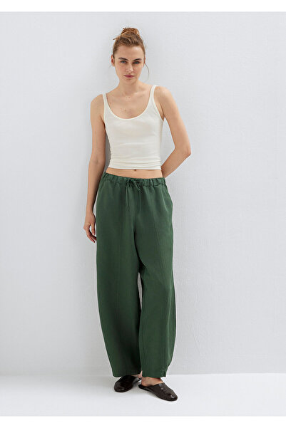 Mavi Linen Blend Green Trousers 1011196-81570