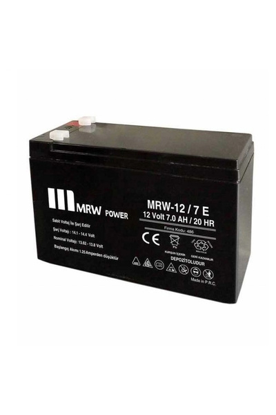 Mrw Power Mervesan MRW-12/7(EKONOMIK) 7 AH Markalı Kurşun Asit Kuru TİP Akü