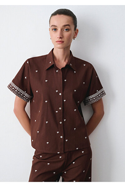 Mavi Ethnic Printed Brown Shirt Loose Fit / Relaxed Fit 1211439-91493