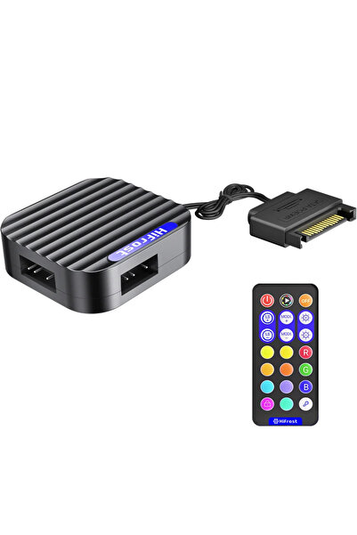 Choice وحدة تحكم ARGB سوداء، 5 فولت، 3 دبابيس، محول طاقة SATA، وحدة تحكم RGB ...