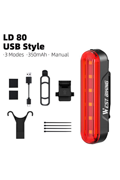 Choice1 Basic Style WEST BIKING Bike Taillight Laser Brake Sensing Rear Light...