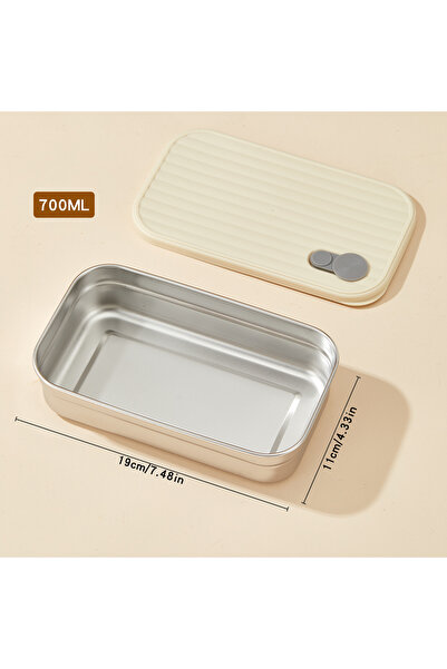 WORTHBUY B Style Beige 700ml 304 Stainless Steel Lunch Box With Lid Portable ...