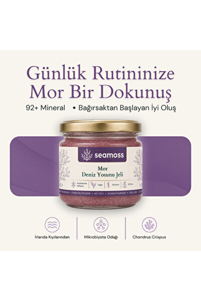 SEAMOSS Luxury Boy Mor Irlanda Deniz Yosunu Jeli 330ml - Sea Moss, Deniz Yosunu
