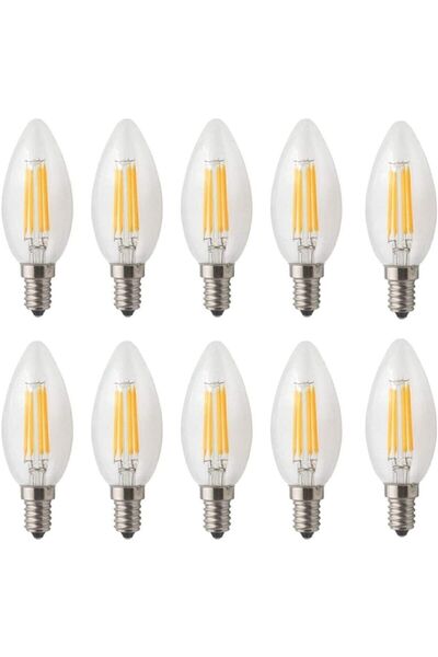 ORBUS 4w E14 Şeffaf Sarı Işık Mum Rustik Led Ampul