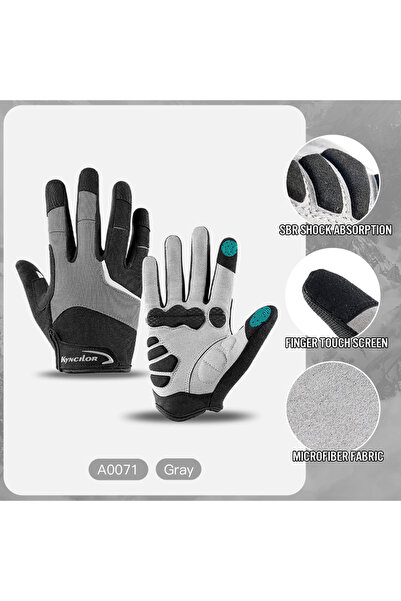 Choice L Gray reflective Cycling Anti-slip Full Finger Gloves MTB Bike Bicycl...