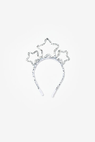 Le Mabelle Silver Sequined Star Crown for Girls
