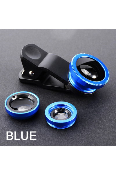 Choice Blue 3 in 1 Lens Magnifying Glass 0.67X Wide Angle Fisheye Phone Lens ...