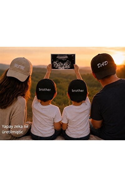 sf collection Mom & Dad & Brother-Brother Printed Brown-Cream-Black-Black 4-P...