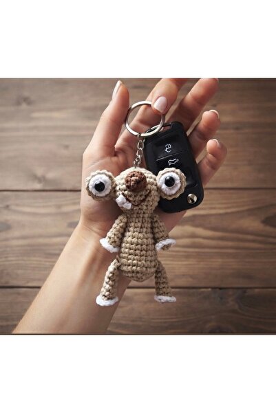 Taze Kal Örgü Amigurumi Sid Karakteri Tasarım El Yapımı Anahtarlık Ve Çanta Süsü