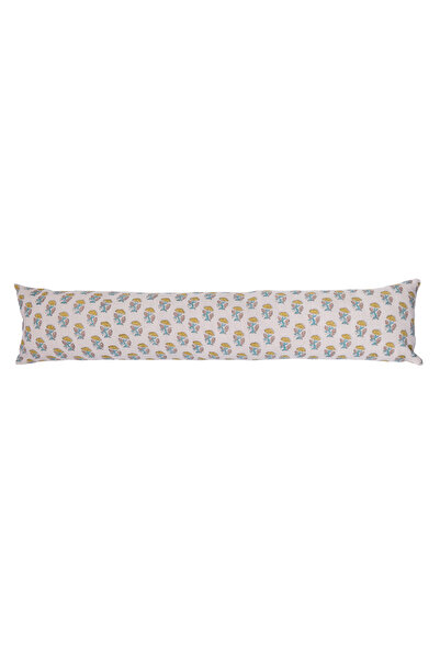 Yargıcı Çiçek Desenli Pamuk Kumaş Dikdörtgen Yastık(90x20 Cm)
