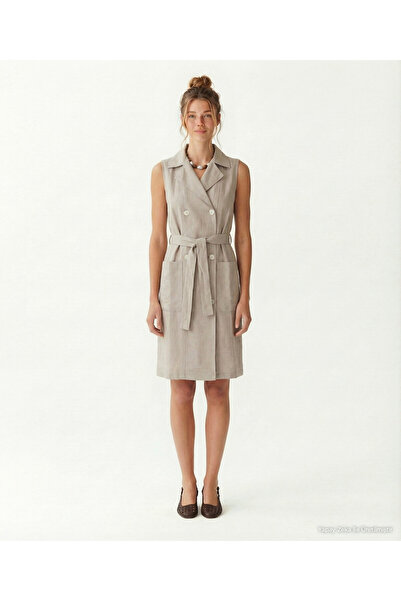 Yargıcı Straight Jacket Collar Sleeveless Dress