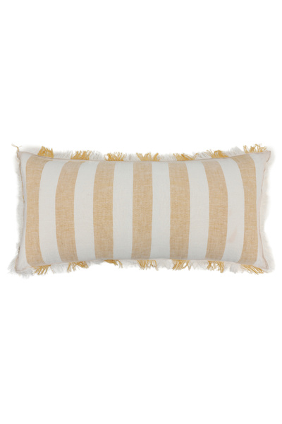 Yargıcı Line Patterned Linen Cotton Fabric Rectangular Pillow (35X70 cm)