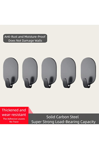 Choice 5 PCS Black Wall Adhesive Towel Hooks Heavy Duty Stick on Wall Hooks H...