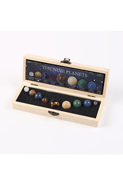 Choice J2501118 Solar System Natural Crystal Gemstones Set 9 Planets Sphere B...
