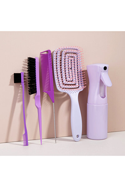 Choice 5pcs set purple 5pcs comb set Relaxing Elastic Massage Comb Hollow Out...