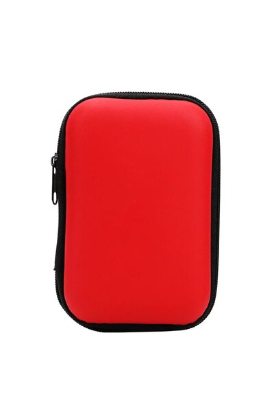 Choice3 Red Sundries Travel Storage Bag Charging Case for Earphone Package Zi...