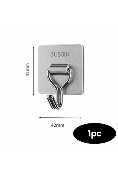 Choice 42X42mm 1PC Self-Adhesive Towel Hooks 304 Stainless Steel Stick-On Wal...