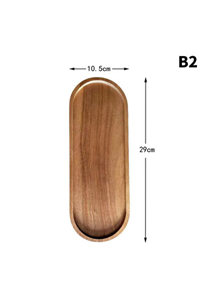 Choice B2 Tableware Solid Wood Food Tray Round Rectangle Dessert Plate Japane...