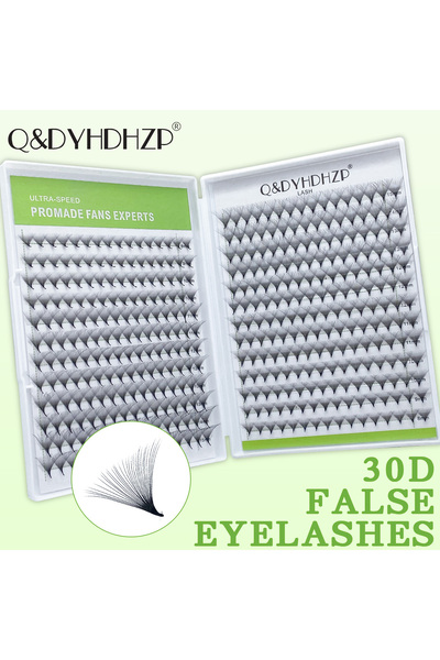 Choice رموش صناعية مسبقة الصنع على شكل مروحة 8-15MIX 0.07mm C 30D 400PSC Q&DY...