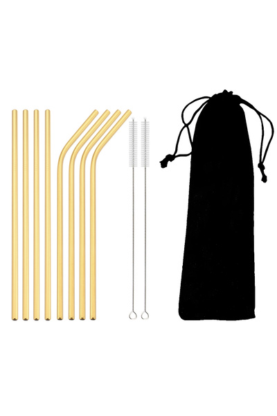 Choice 11Pcs Gold Colorful Reusable Drinking Straw Metal Straws 304 Stainless...