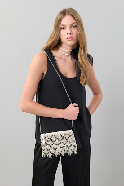 Roman Boncuk İşlemeli Clutch Çanta Standart Renk K2581102_089