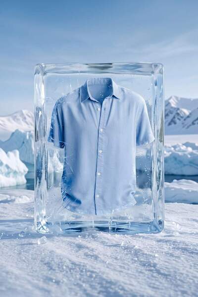 DeFacto Regular Fit Tencel Short Sleeve Blue Shirt E2530Ax26Sm