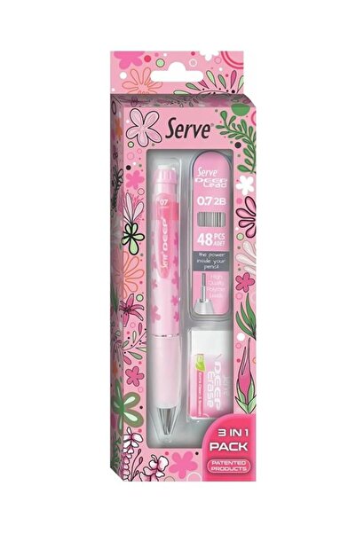 Serve Deep Nature Themed Mechanical Versatile Set of 3 Pink Flowers