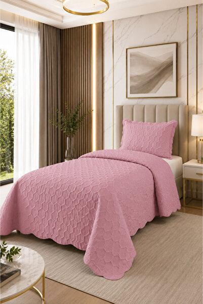 Bella Home Honey Comb 3D Single Bedspread Set - 2 Pieces - 180X240 cm - with ...