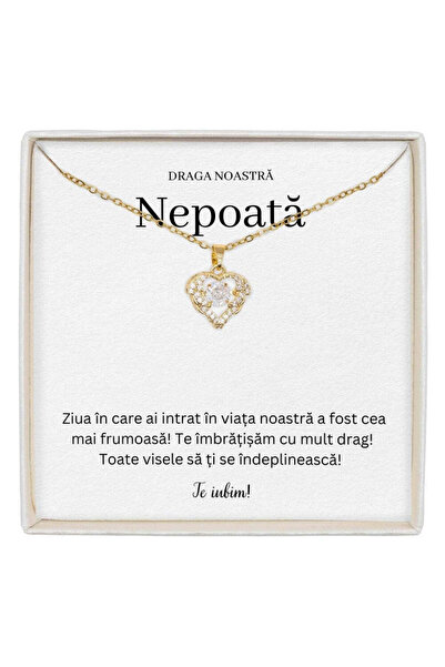The Jewel Heart Colier True Love cu pandantiv în formă de inimă, bijuterie de...
