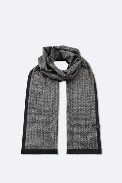 Avva Men's Black Patterned Shawl A52Y9404