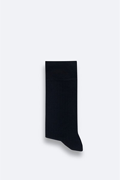 Avva Men's Black Ribbed Bamboo Socks A42Y8511